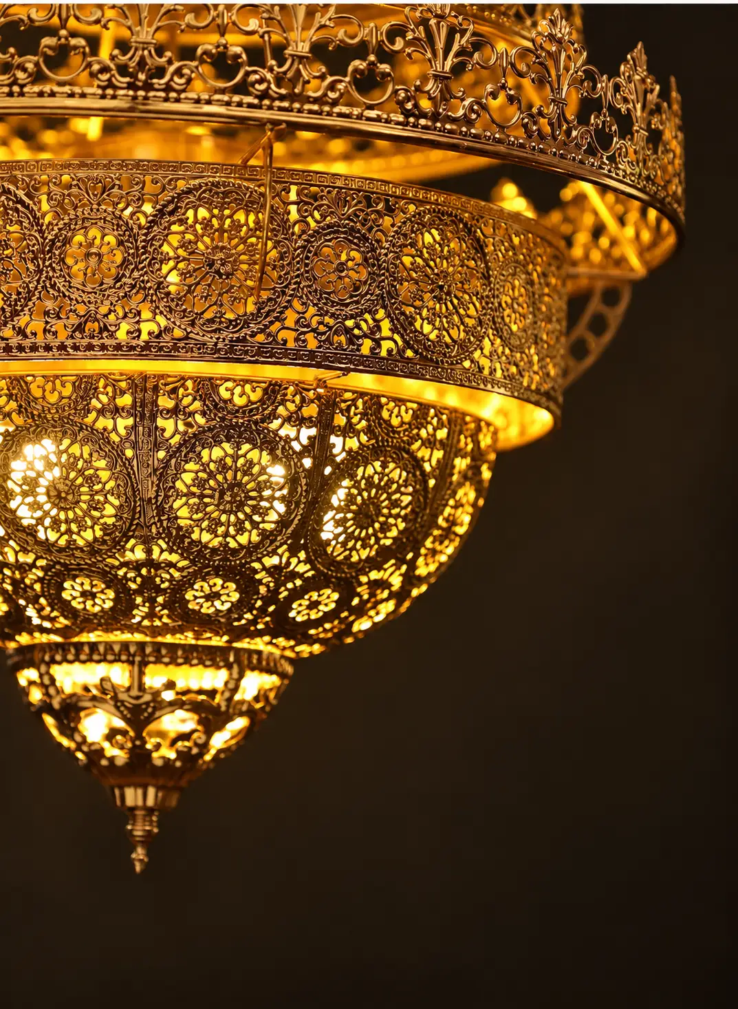 Bohemian Retro Chandelier Luxury Iron Golden Pendant Light Living Dining Hotel Coffee Shop Exhibition Hall Indoor Lamp by House Of Avana