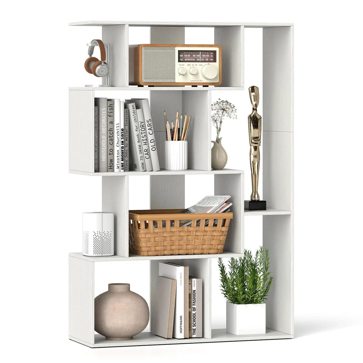 47 Inch 6-Cube Open-back Geometric Bookshelf for Bedroom Living Room by DirectDeals