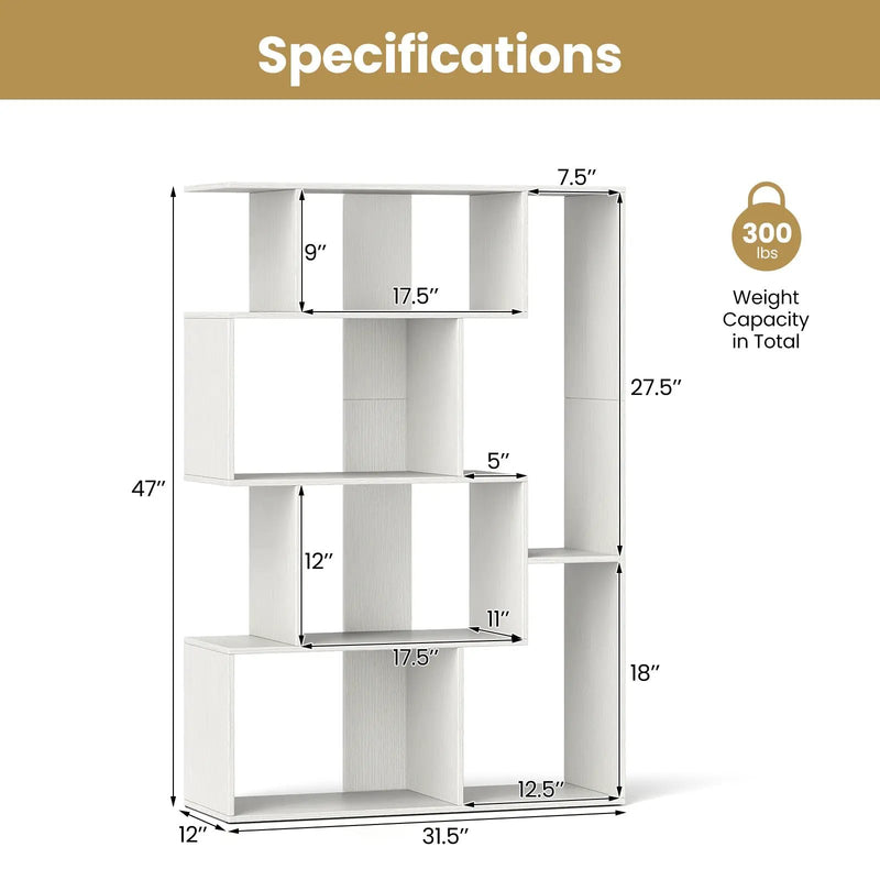 47 Inch 6-Cube Open-back Geometric Bookshelf for Bedroom Living Room by DirectDeals