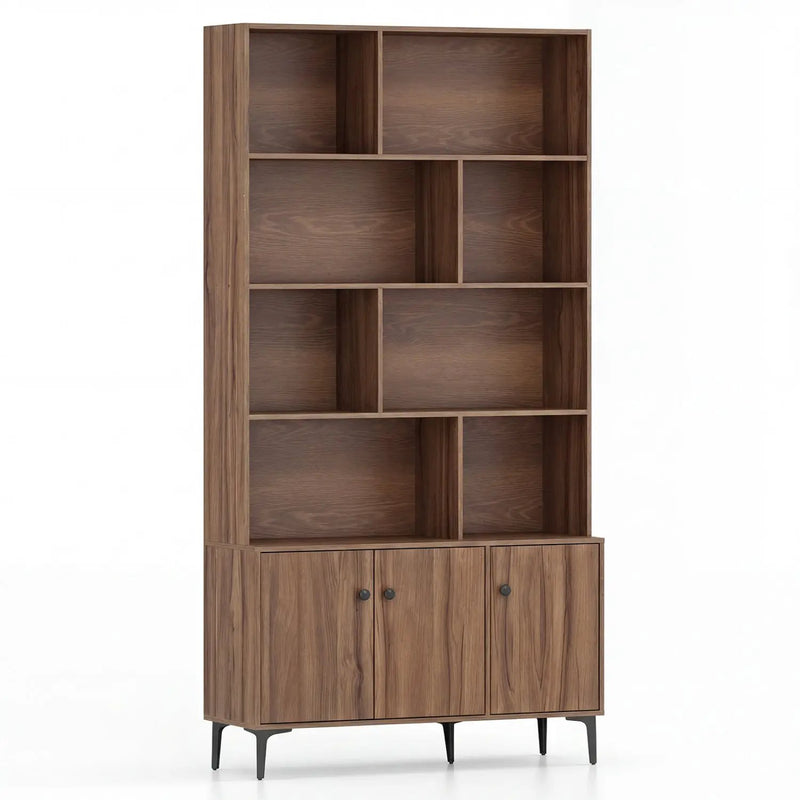 Bookshelf with 3 Doors and 2 Anti-Tipping Kits for Home Office by DirectDeals