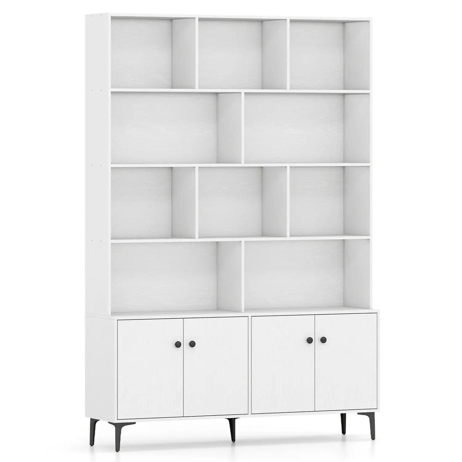 Bookshelf with 4 Doors and 2 Anti-Tipping Kits for Home Office by DirectDeals