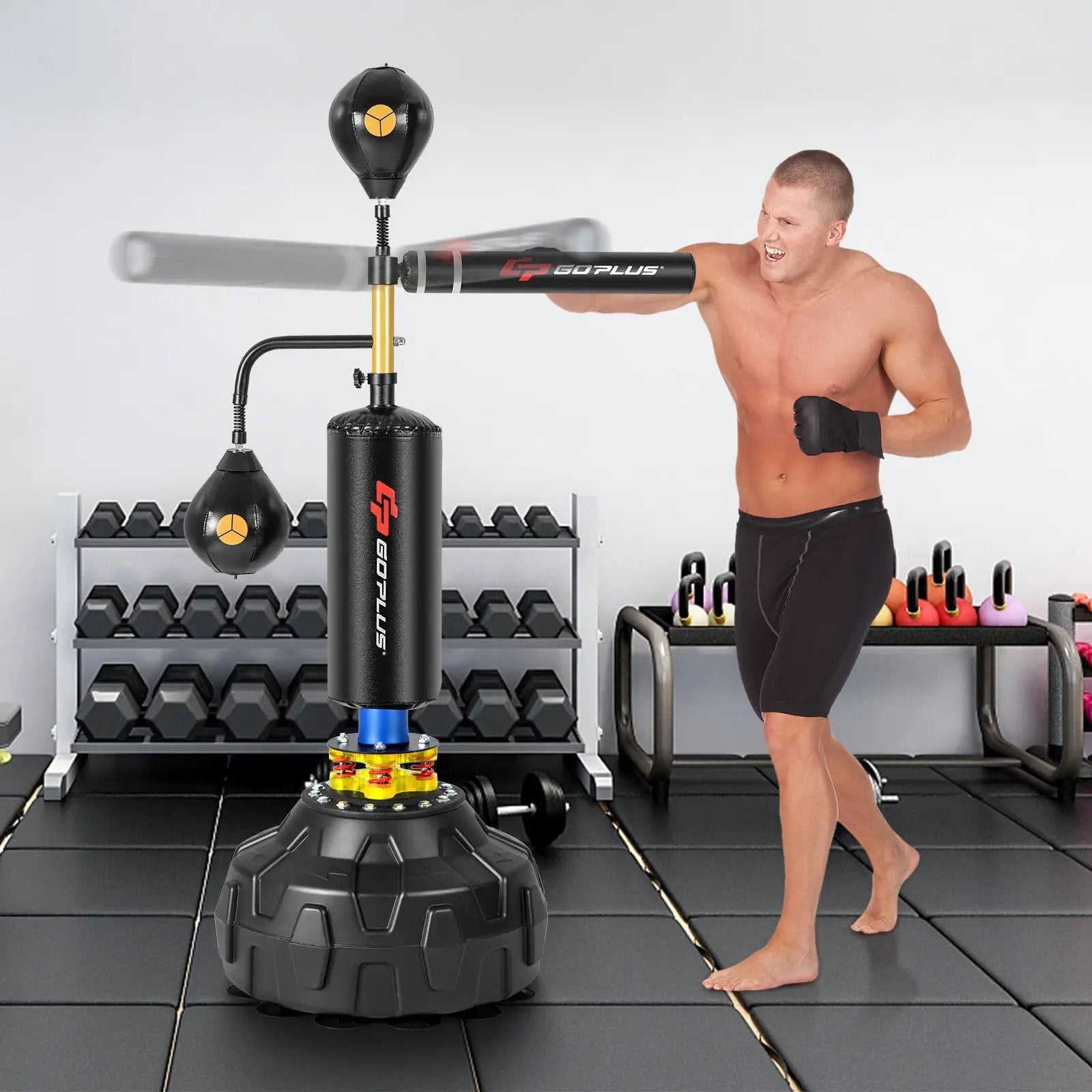 Boxing Speed Trainer Freestanding Fillable 360° Spinning Bar Adjustable Height by DirectDeals