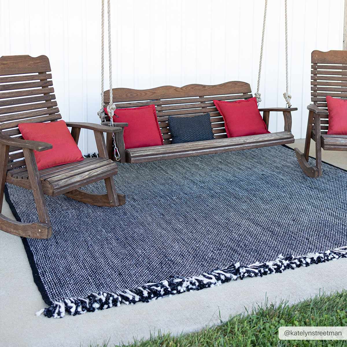 Boyden Black Area Rug with Tassels - Clearance by Boutique Rugs