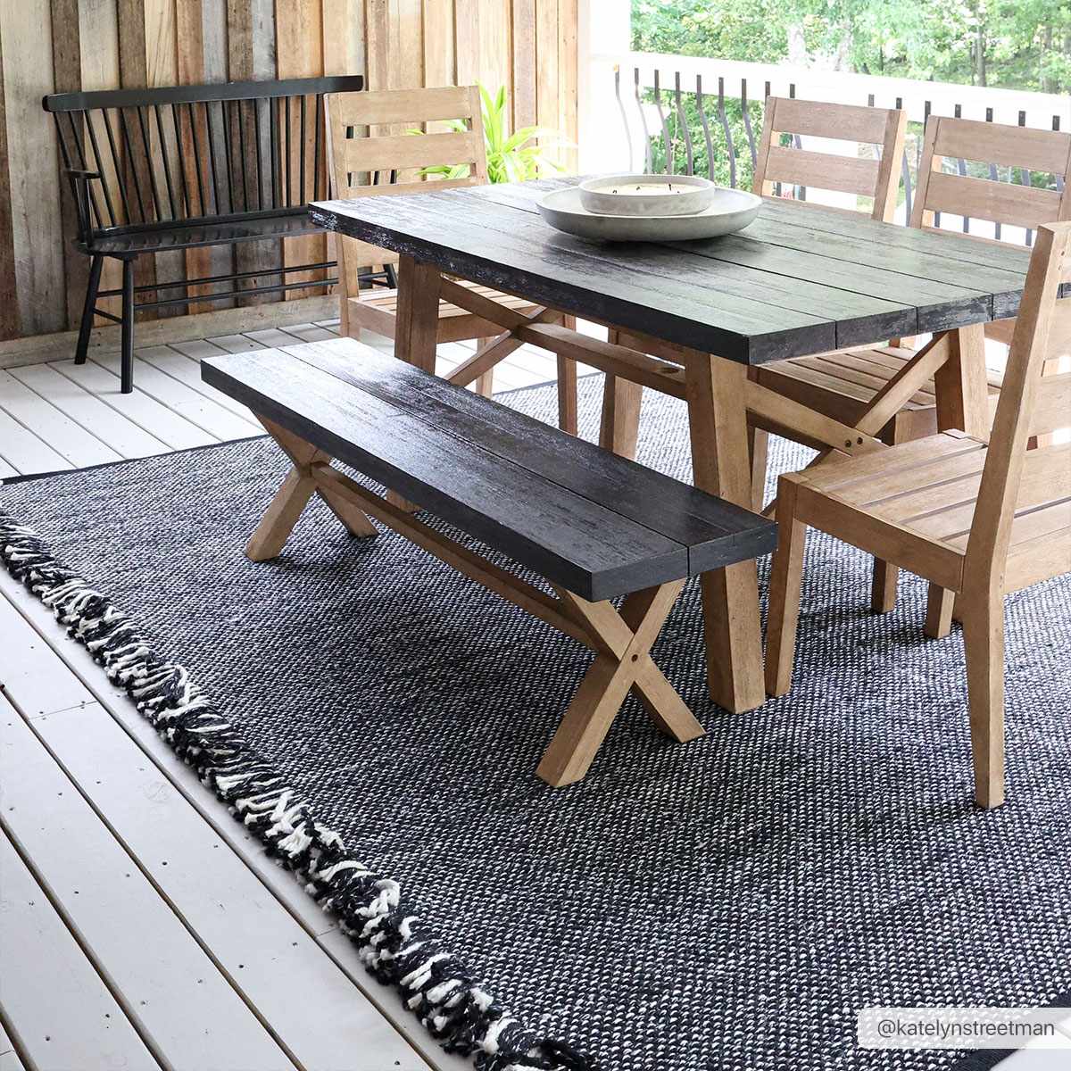 Boyden Black Area Rug with Tassels - Clearance by Boutique Rugs