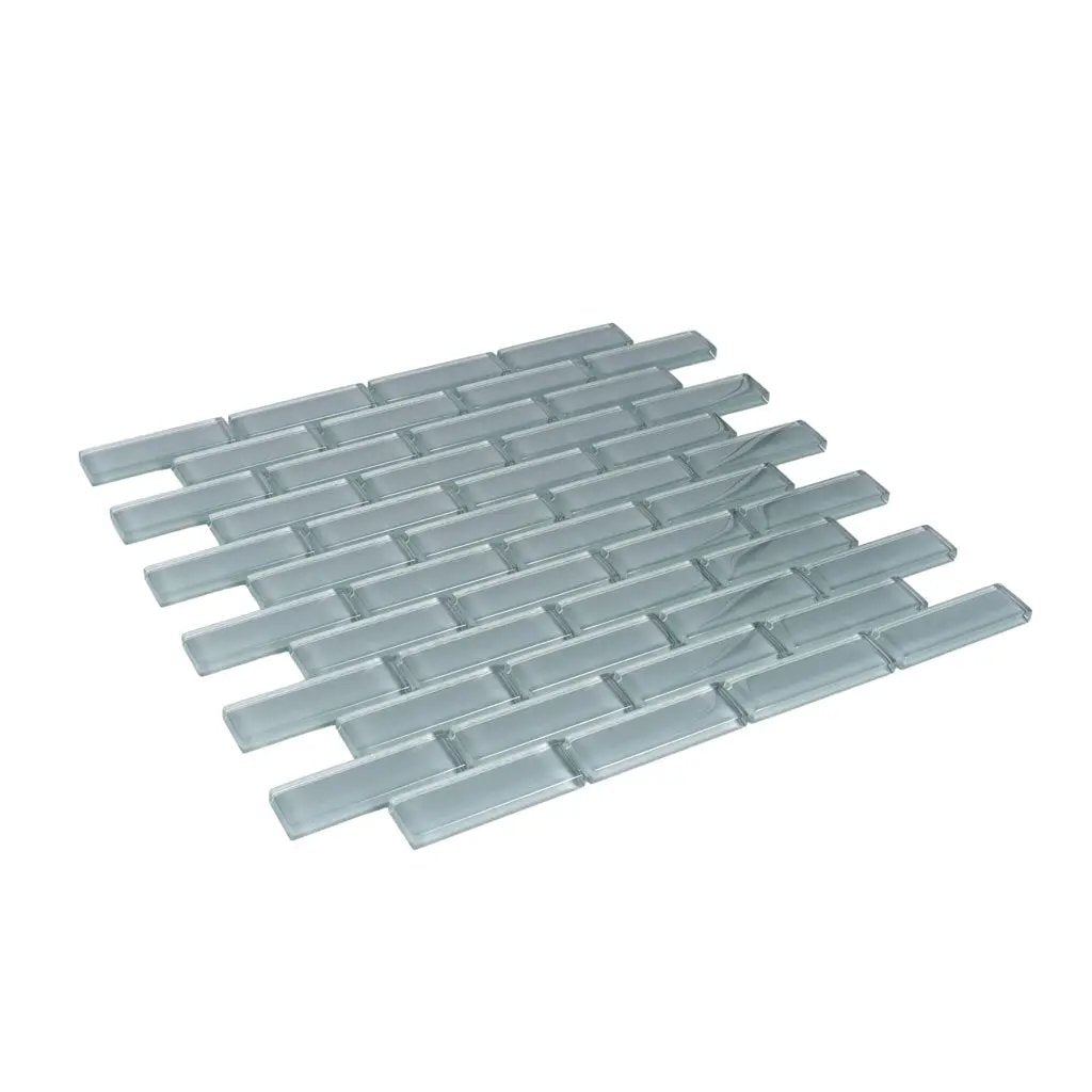 Stone Blue 12x12 Glossy Brick Glass Mosaic Tile (5 pack, 4.92 sq ft/case) by Apollo Tile