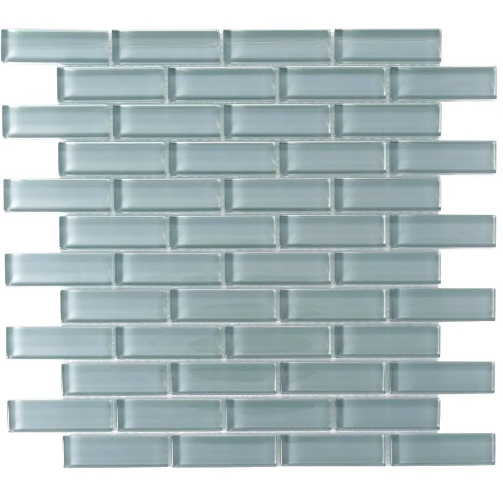 Stone Blue 12x12 Glossy Brick Glass Mosaic Tile (5 pack, 4.92 sq ft/case) by Apollo Tile