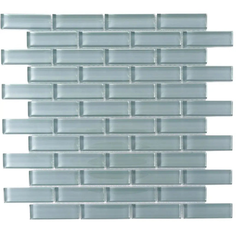 Stone Blue 12x12 Glossy Brick Glass Mosaic Tile (5 pack, 4.92 sq ft/case) by Apollo Tile