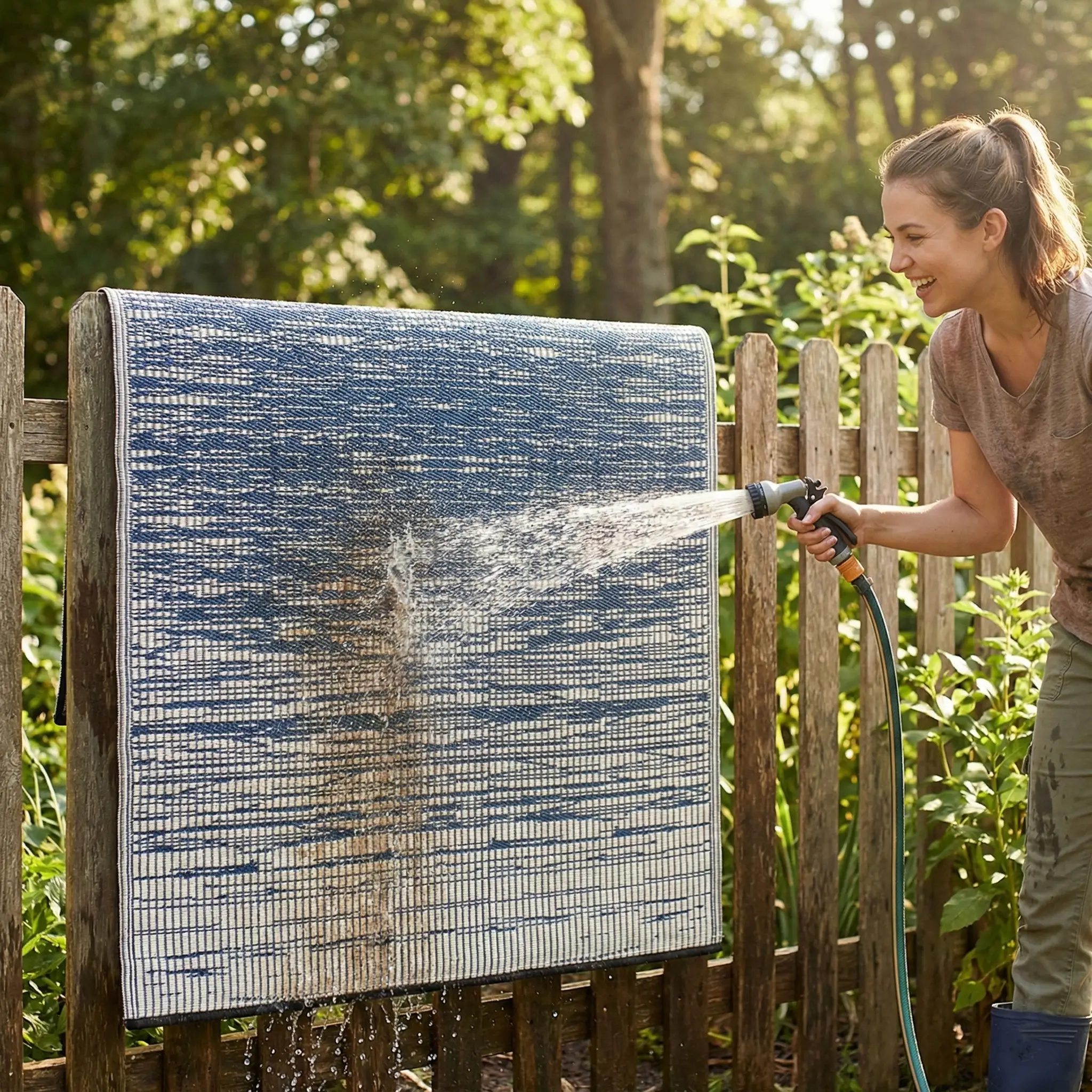 Brooklyn - Blue Outdoor Rug for Patio by Fab Habitat