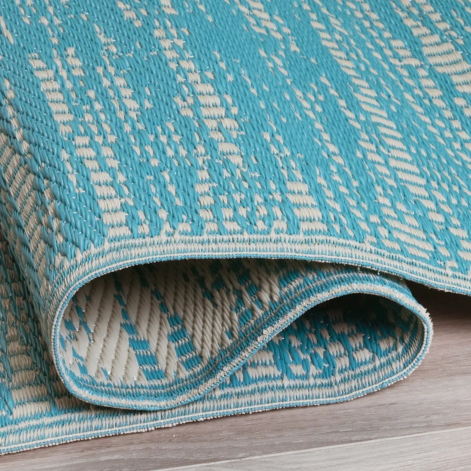 Brooklyn - Teal Outdoor Rug for Patio FINAL SALE by Fab Habitat