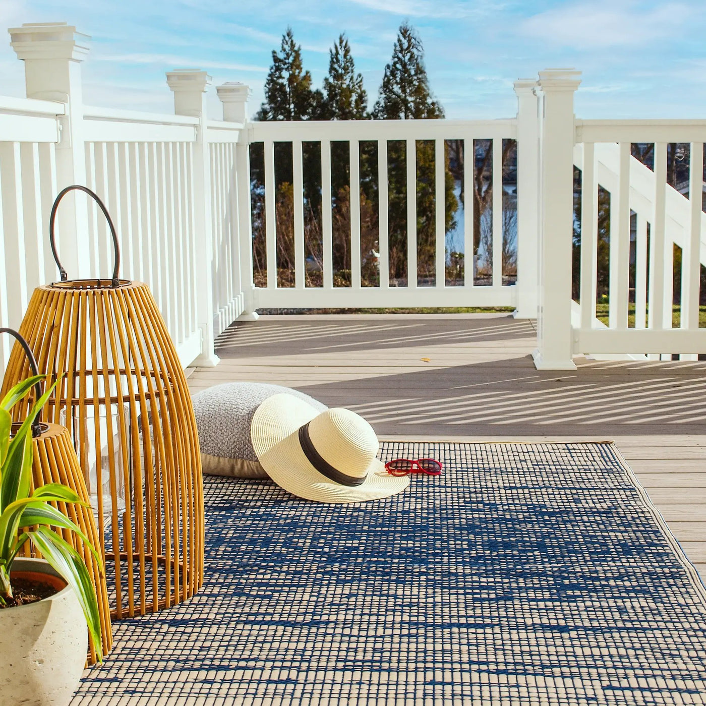 Brooklyn - Blue Outdoor Rug for Patio by Fab Habitat