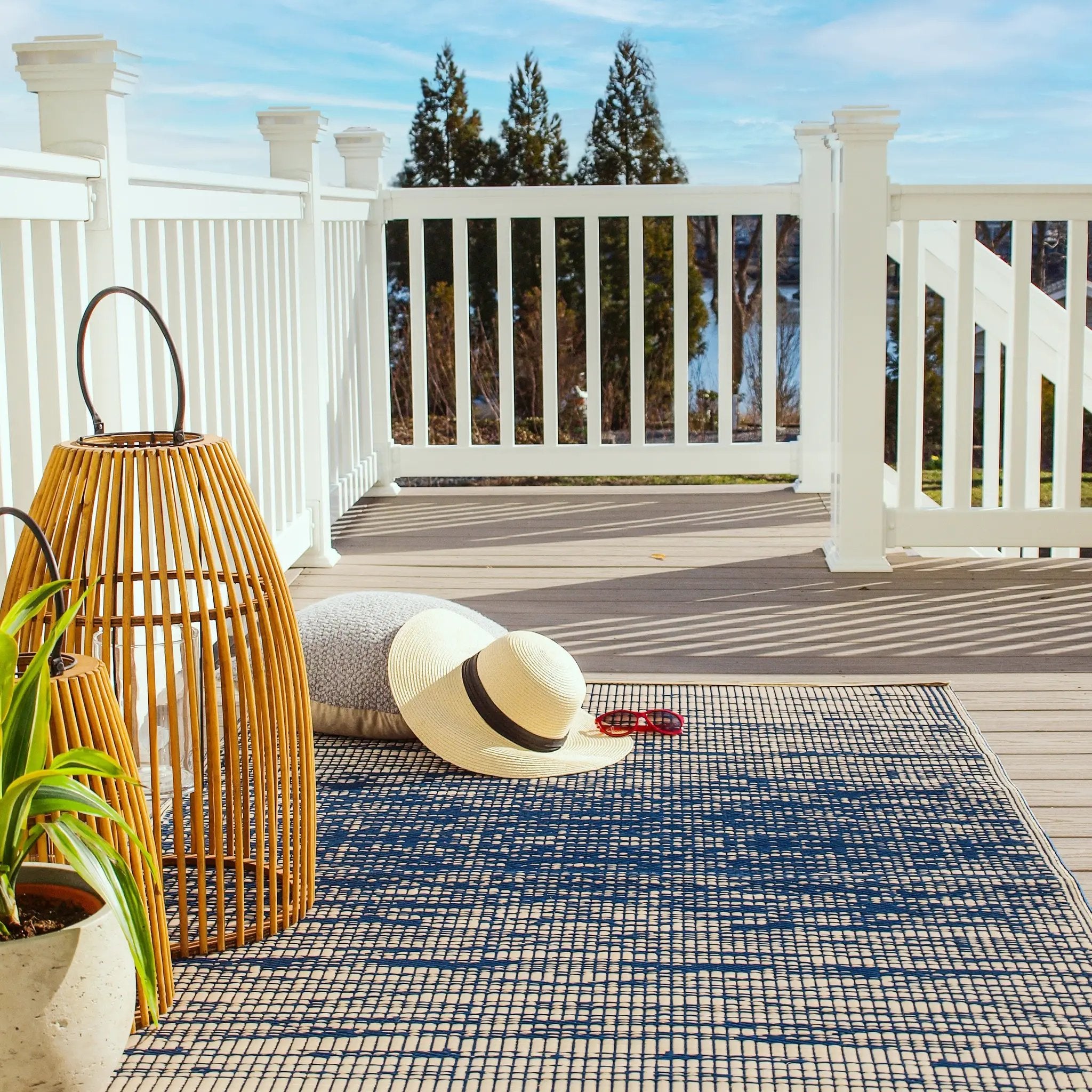 Brooklyn - Blue Outdoor Rug for Patio by Fab Habitat