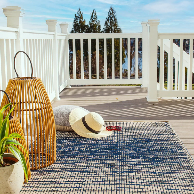 Brooklyn - Blue Outdoor Rug for Patio by Fab Habitat