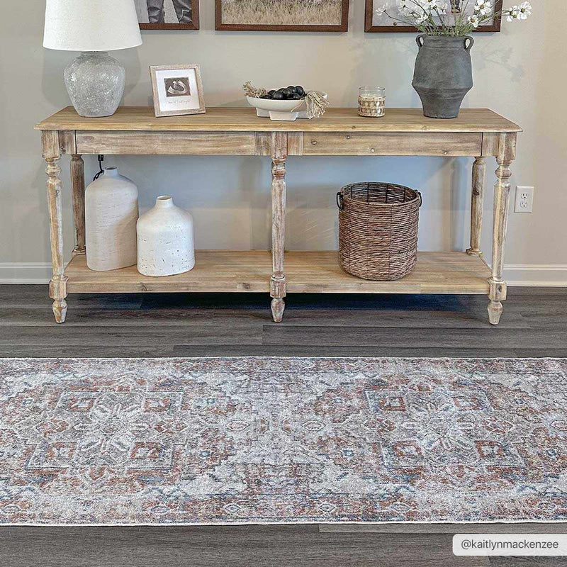 Rust Hera Washable Area Rug - Clearance by Boutique Rugs