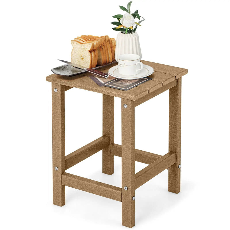 14 Inch Square Weather-Resistant Adirondack Side Table by DirectDeals