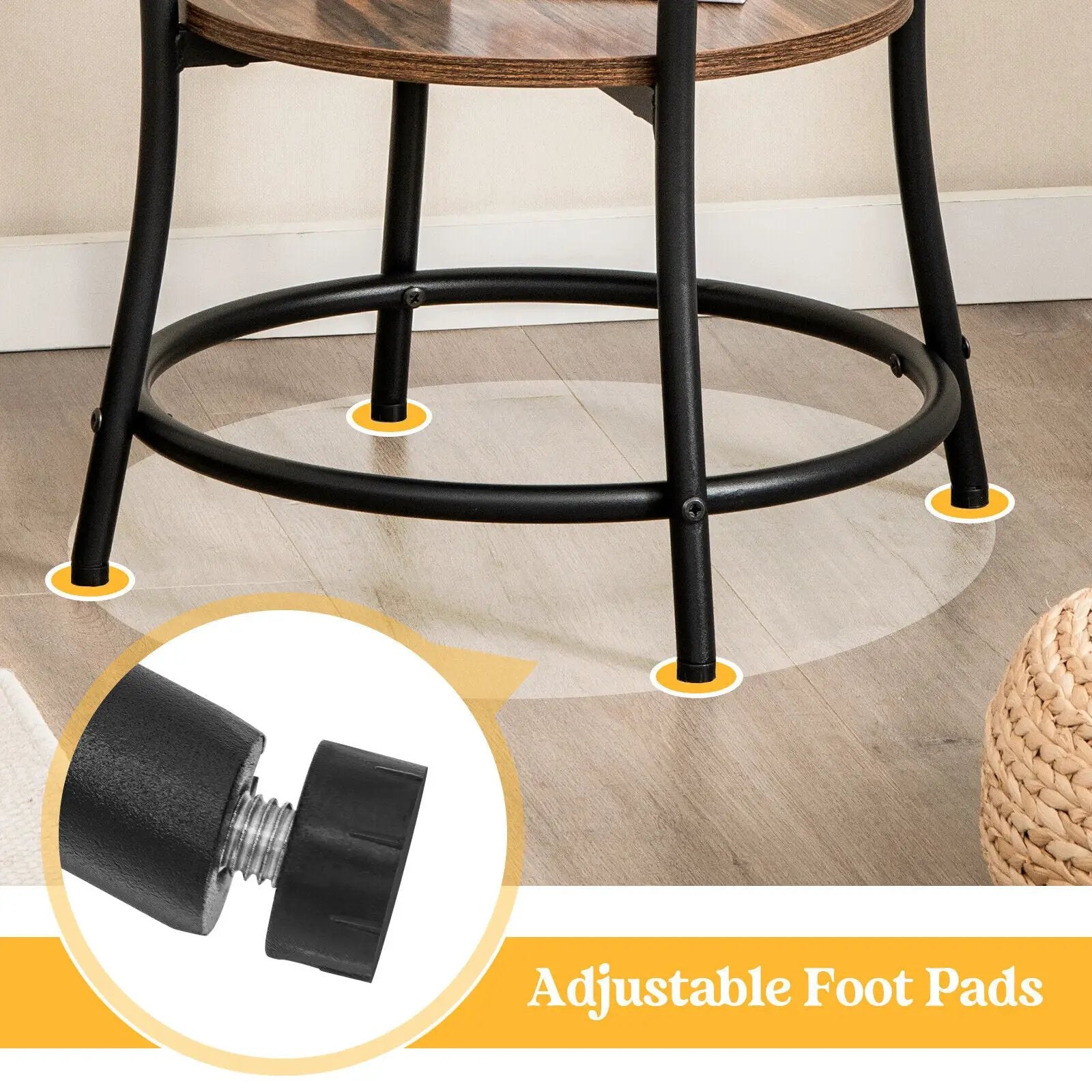 2-Tier Round End Table with Open Storage Shelf and Sturdy Metal Frame by DirectDeals