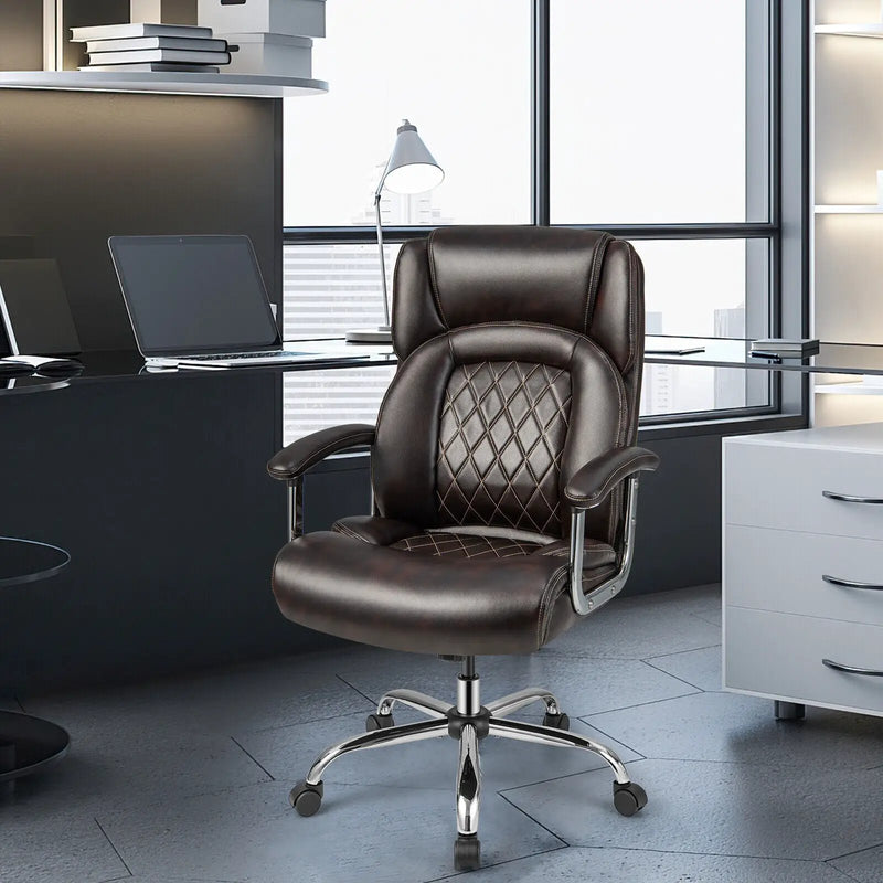 Height Adjustable Big and Tall Office Chair Computer Desk Chair with Metal Base by DirectDeals
