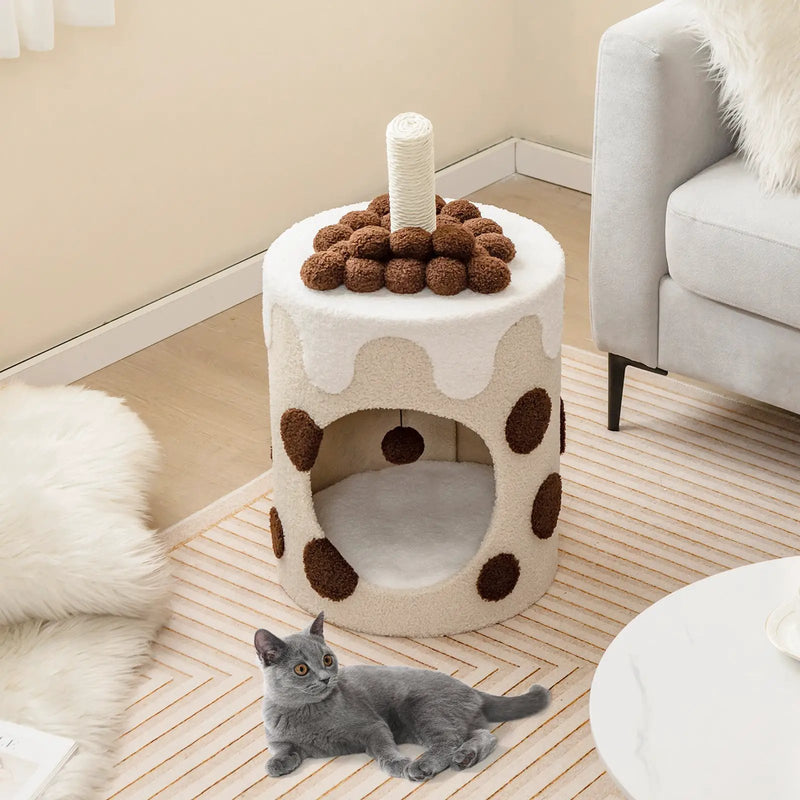 Bubble Tea Cat Tree Tower with Scratching Post by DirectDeals
