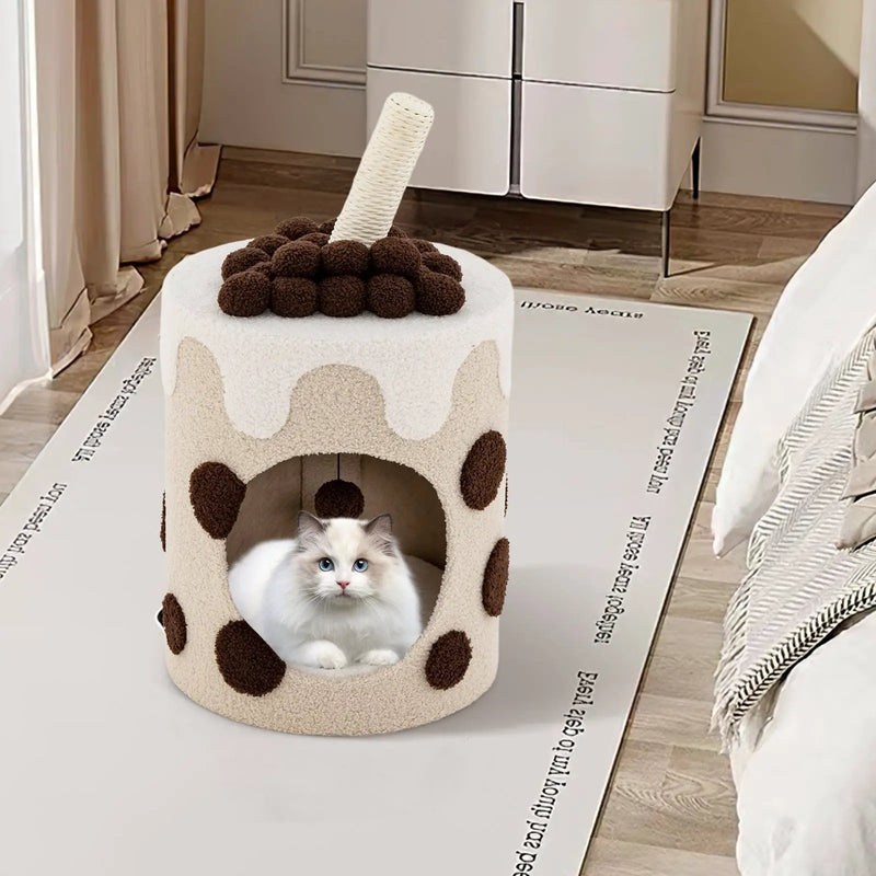 Bubble Tea Cat Tree Tower with Scratching Post by DirectDeals