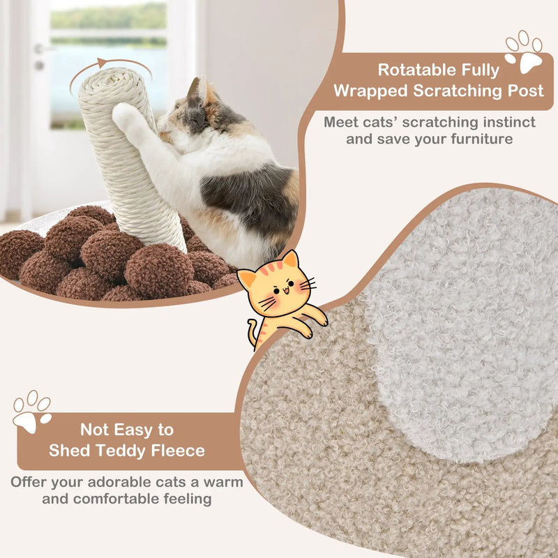 Bubble Tea Cat Tree Tower with Scratching Post by DirectDeals
