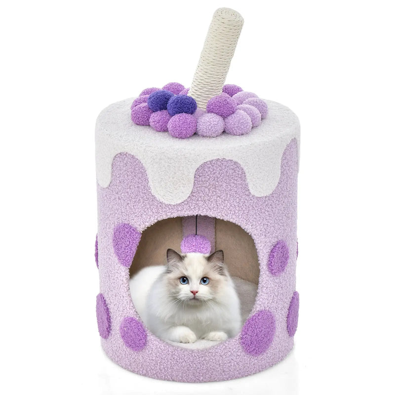 Bubble Tea Cat Tree Tower with Scratching Post by DirectDeals