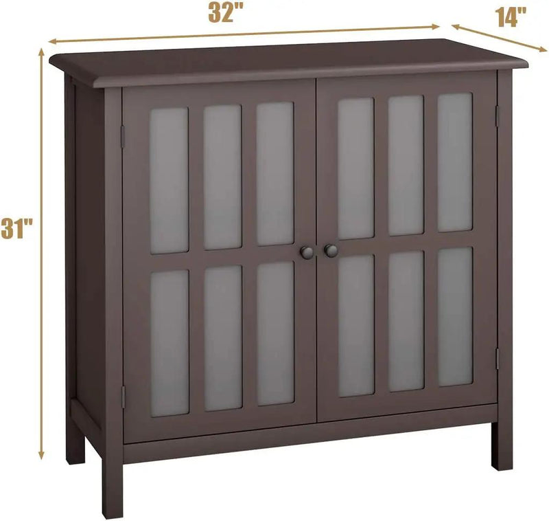 Glass Door Sideboard Console Storage Buffet Cabinet by DirectDeals