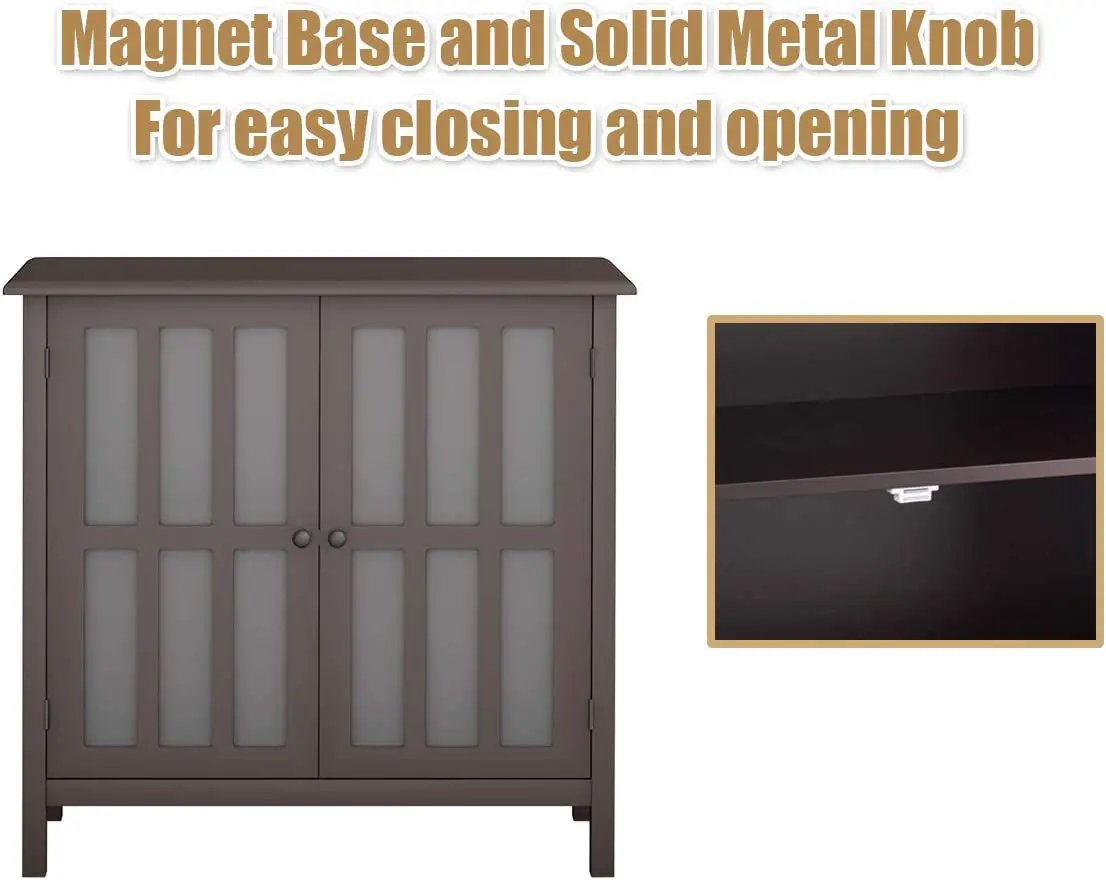 Glass Door Sideboard Console Storage Buffet Cabinet by DirectDeals