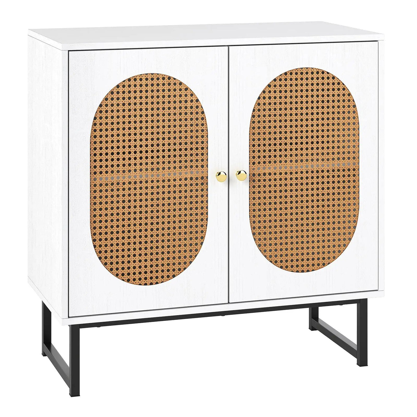 Buffet Cabinet Rattan Storage Cabinet with 2 Doors and Adjustable Shelf by DirectDeals