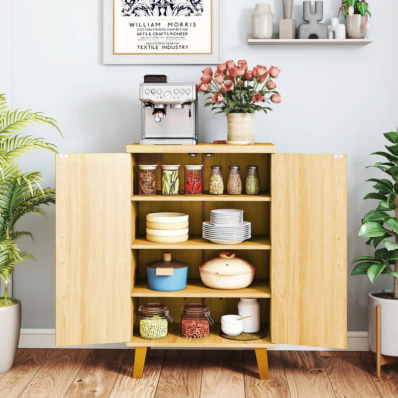 Buffet Cabinet with Double Doors and Raised Legs-Natural by DirectDeals