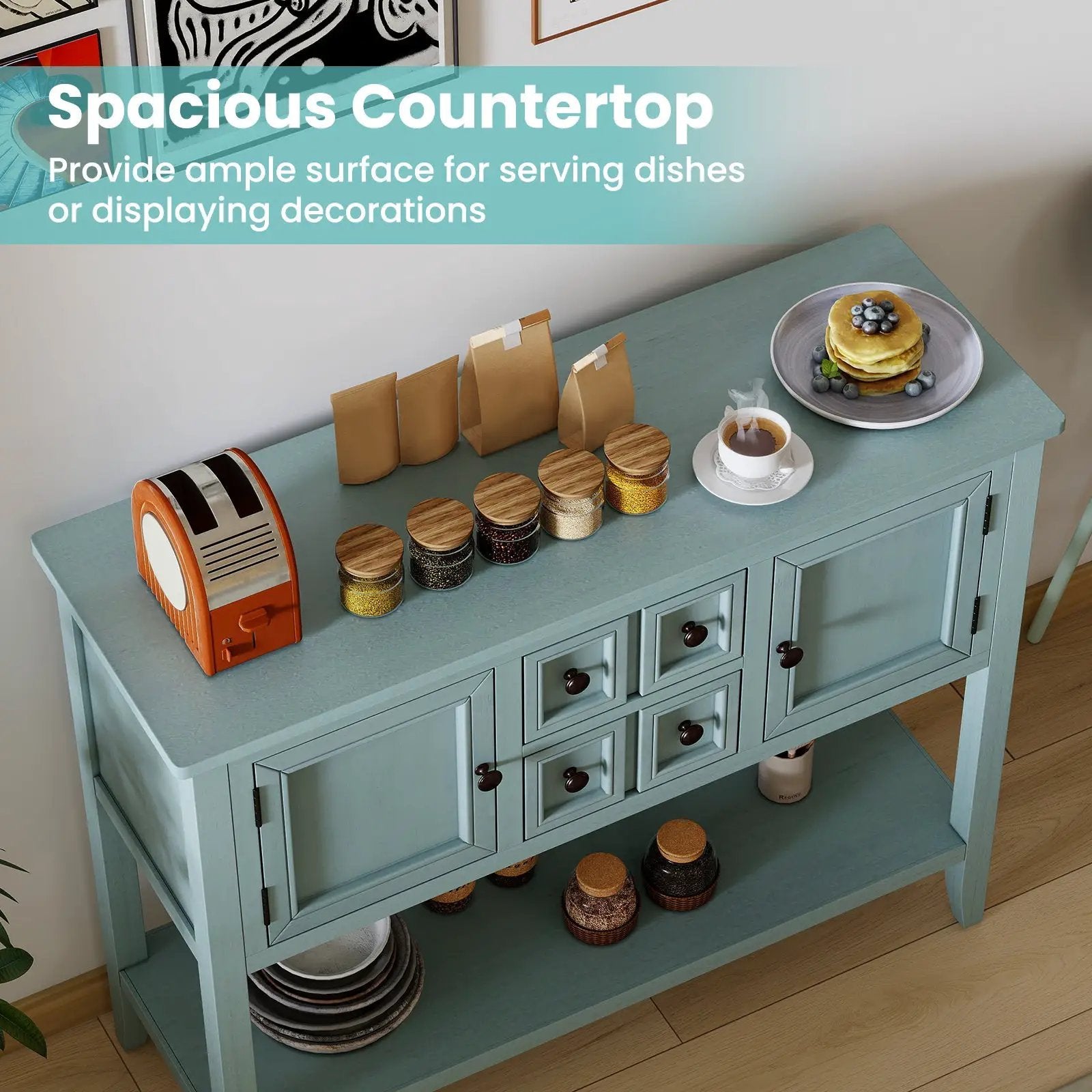 Buffet Sideboard Cabinet with 2 Doors and 2 Drawers by DirectDeals