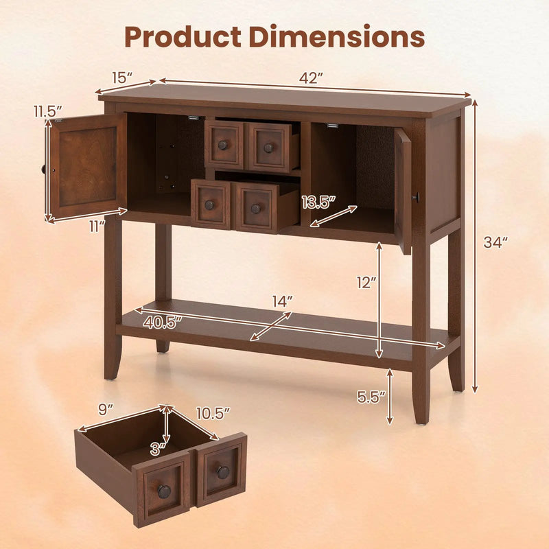 Buffet Sideboard Cabinet with 2 Doors and 2 Drawers by DirectDeals