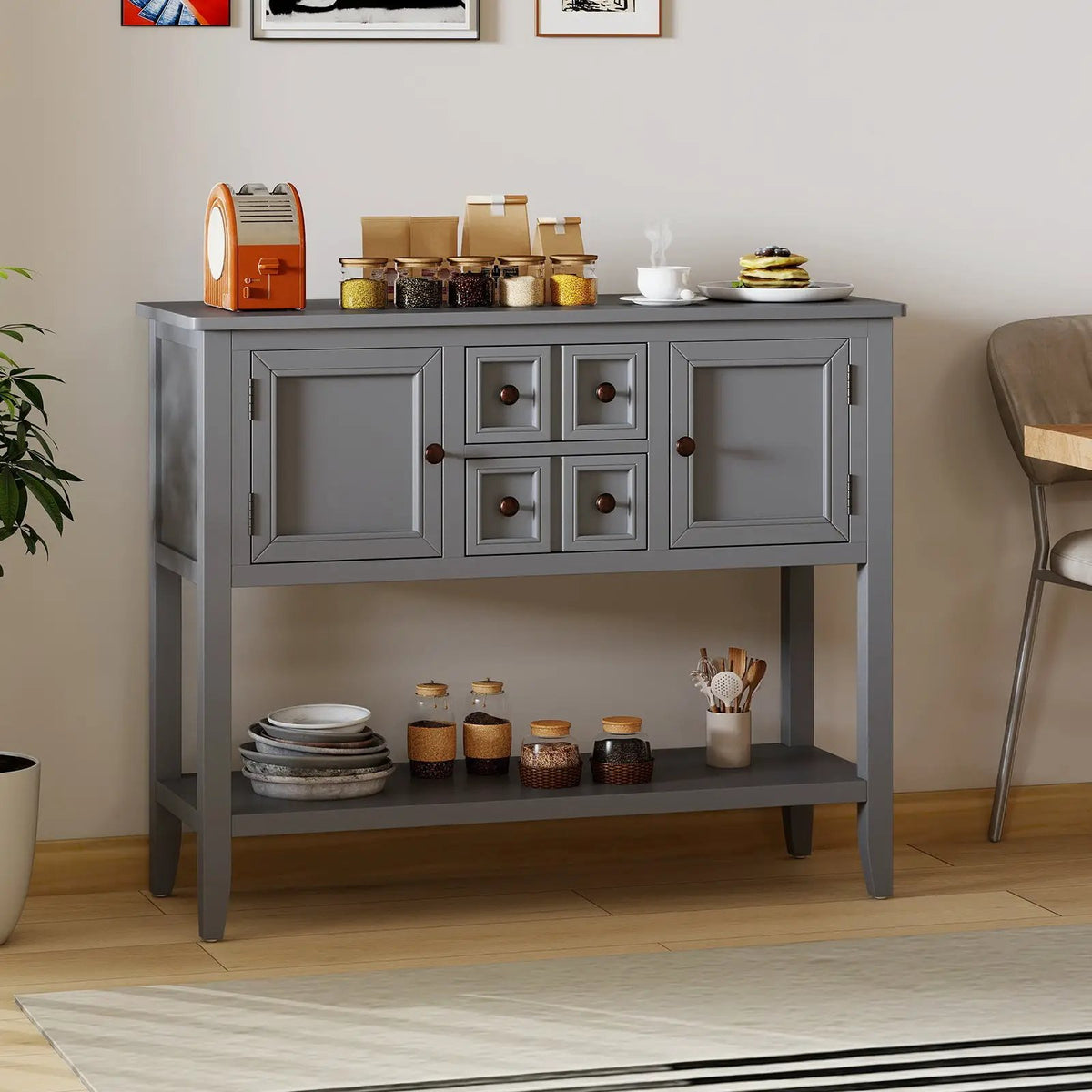 Buffet Sideboard Cabinet with 2 Doors and 2 Drawers by DirectDeals
