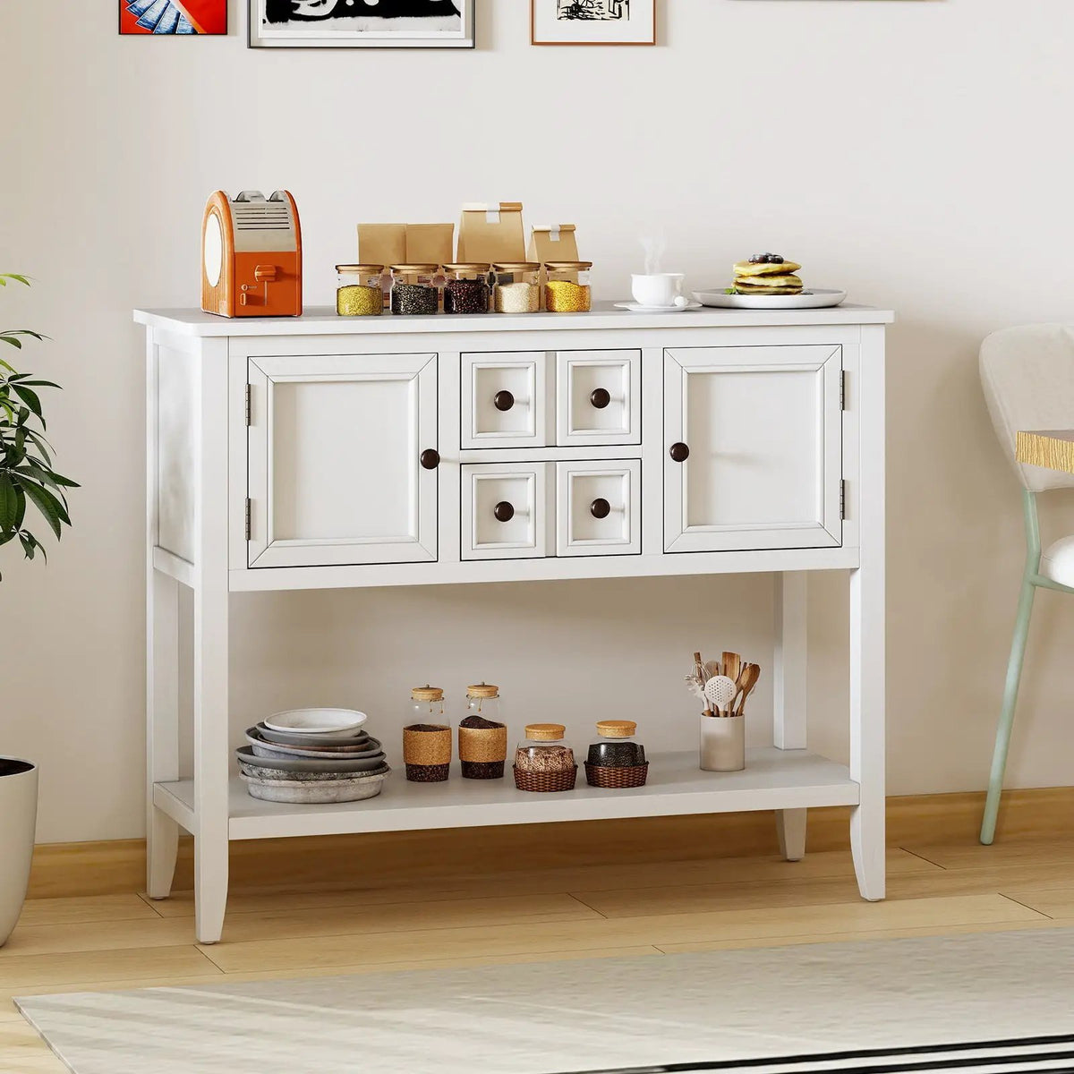 Buffet Sideboard Cabinet with 2 Doors and 2 Drawers by DirectDeals