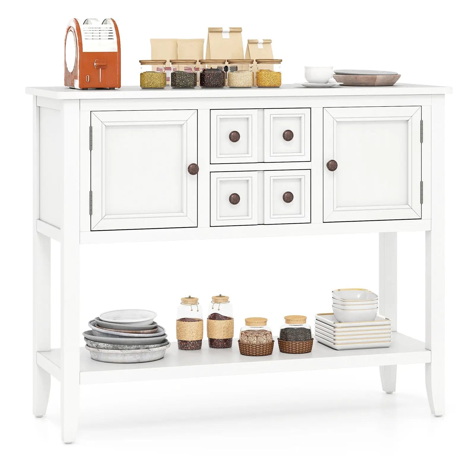 Buffet Sideboard Cabinet with 2 Doors and 2 Drawers by DirectDeals