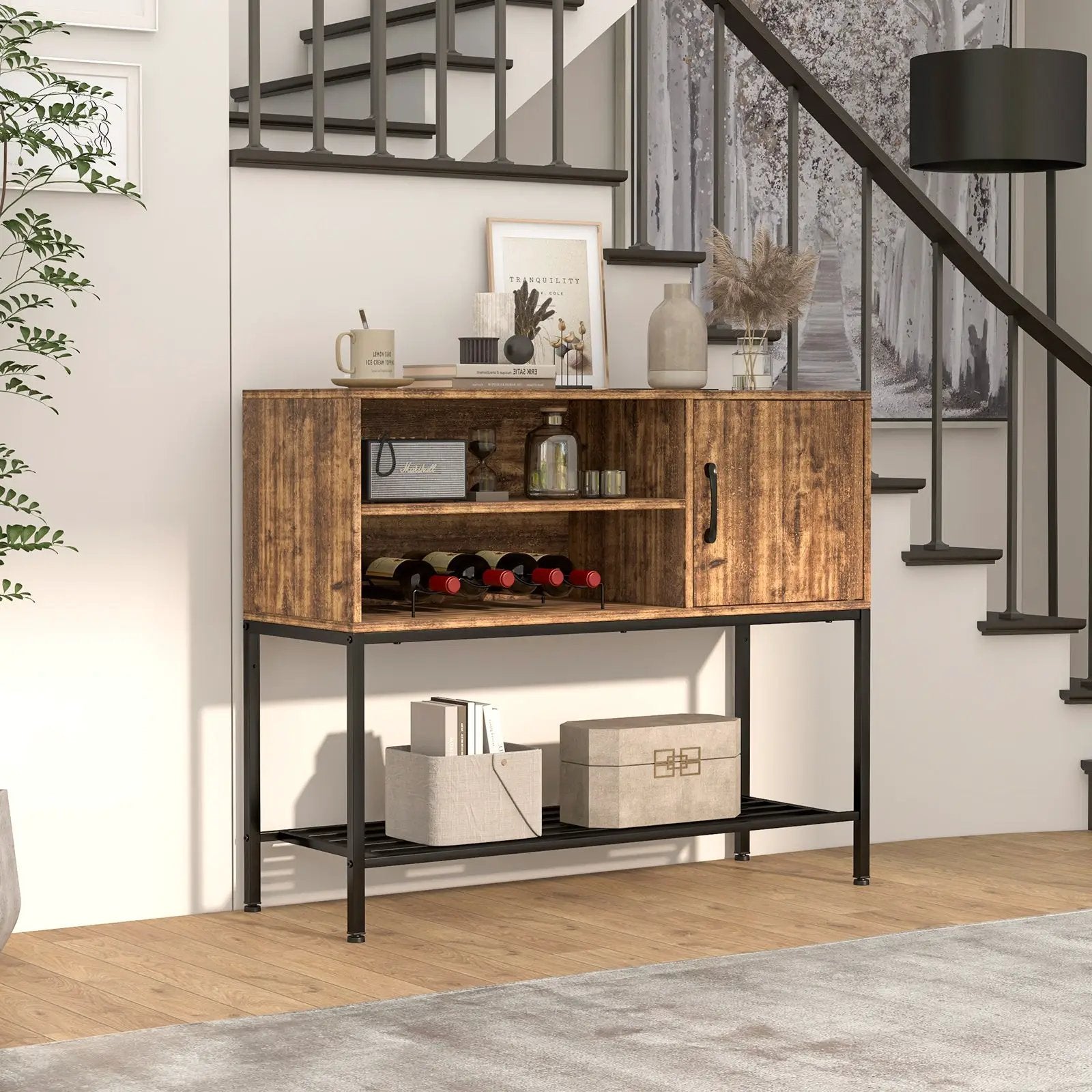 Buffet Sideboard Coffee Bar Cabinet with Power Outlets and USB Ports by DirectDeals