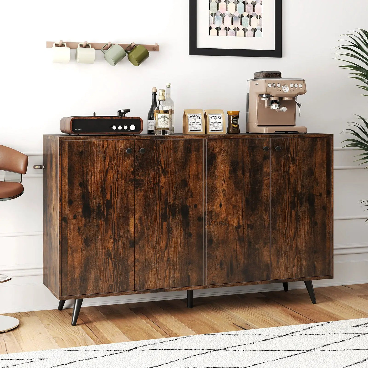 Buffet Sideboard Mid Century Modern Storage Cabinet with Adjustable Shelves by DirectDeals