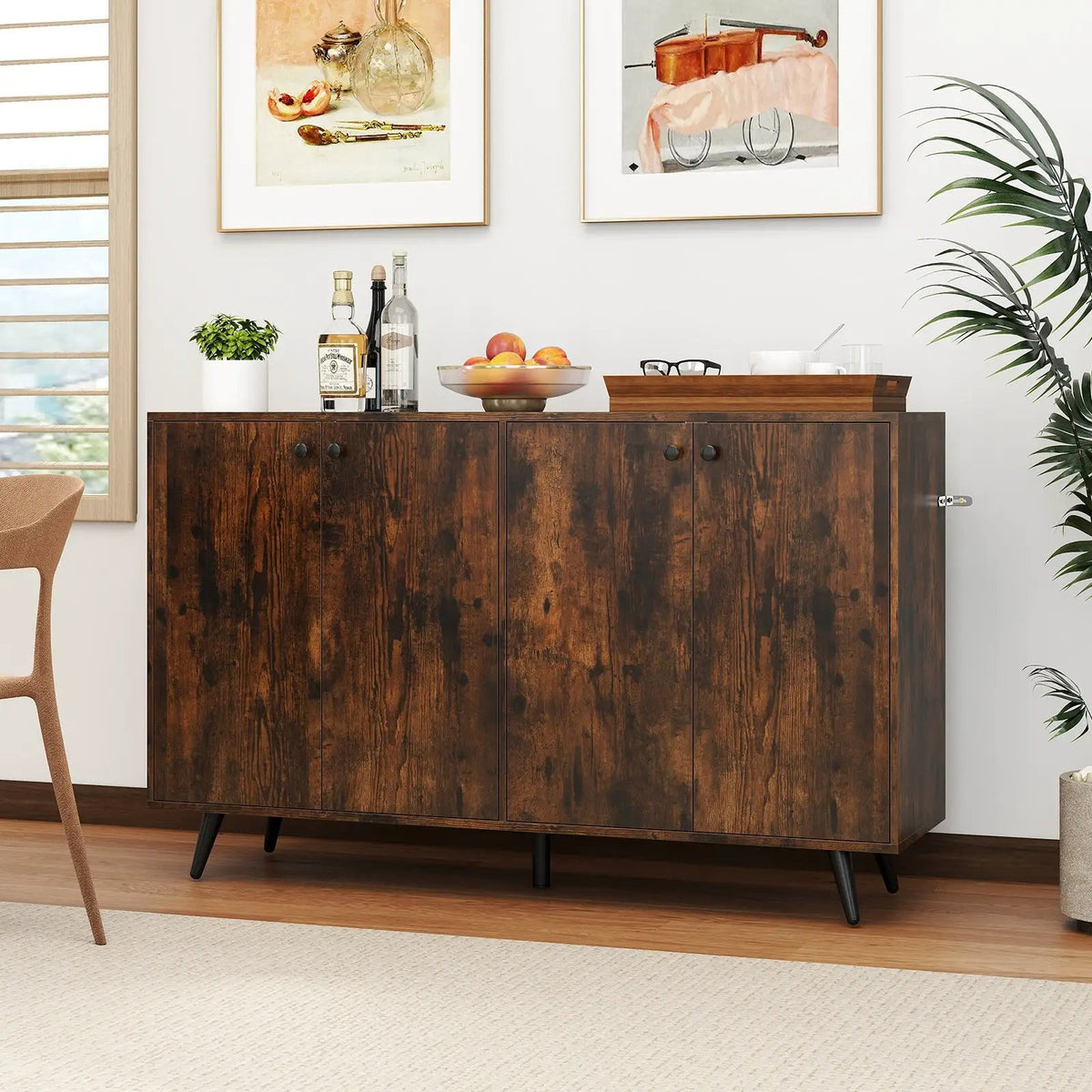 Buffet Sideboard Mid Century Modern Storage Cabinet with Adjustable Shelves by DirectDeals