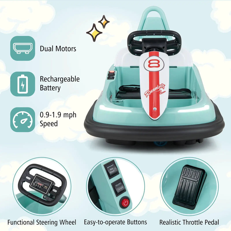 6V kids Ride-on Bumper Car with 360° Spinning and Dual Motors by DirectDeals