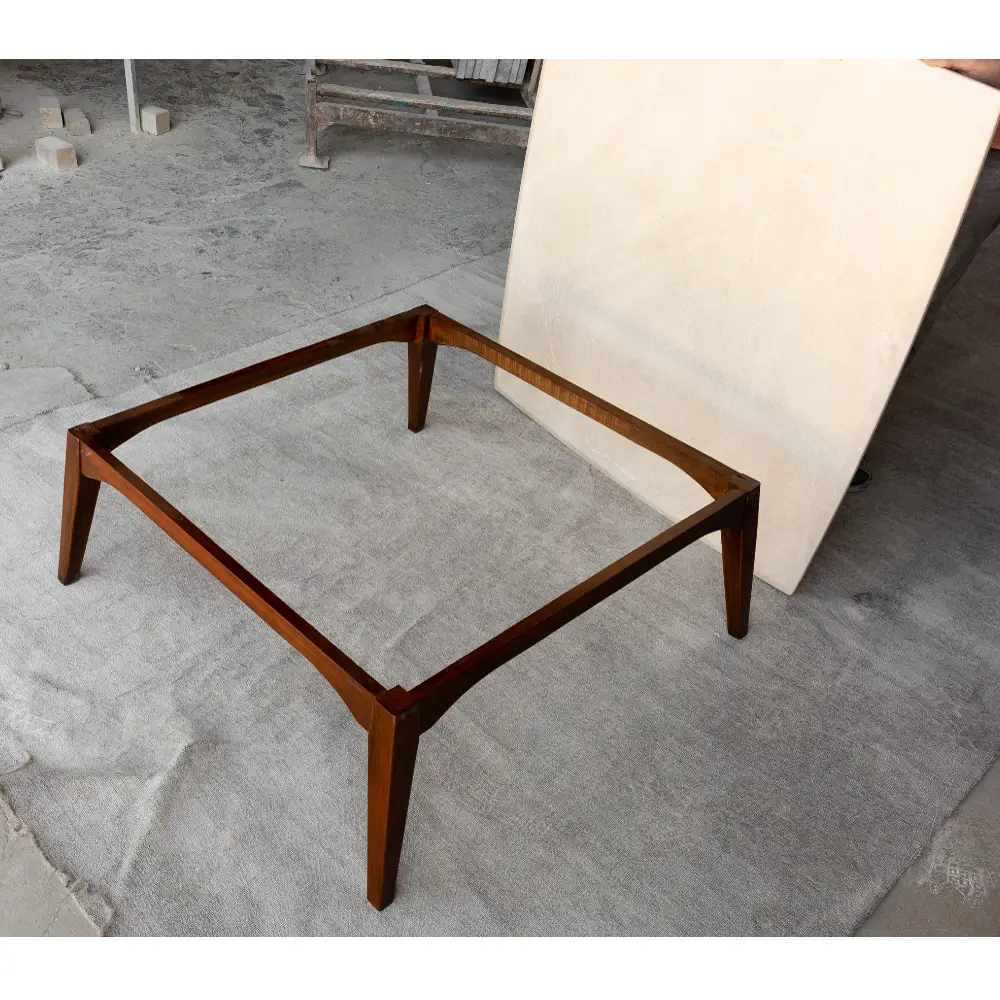 Burdur Beige Premium Natural Marble Coffee Table with Polished Finish Eased Edge by GobekDesign