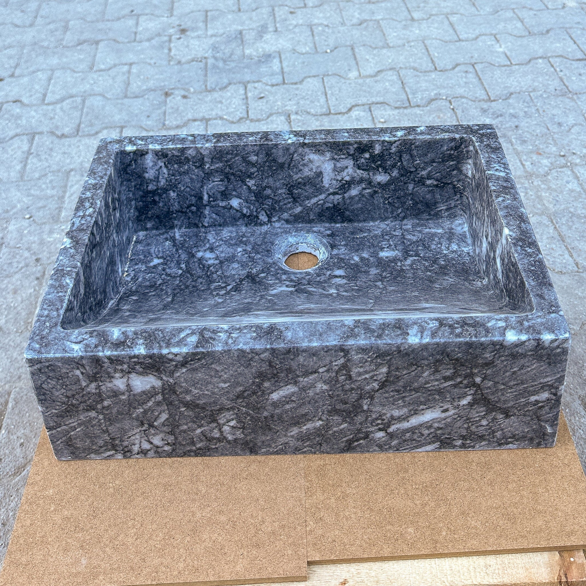 Bursa Gray Marble Rectangular Stone Sink Polished (W)12" (L)18" (H)6" by GobekDesign