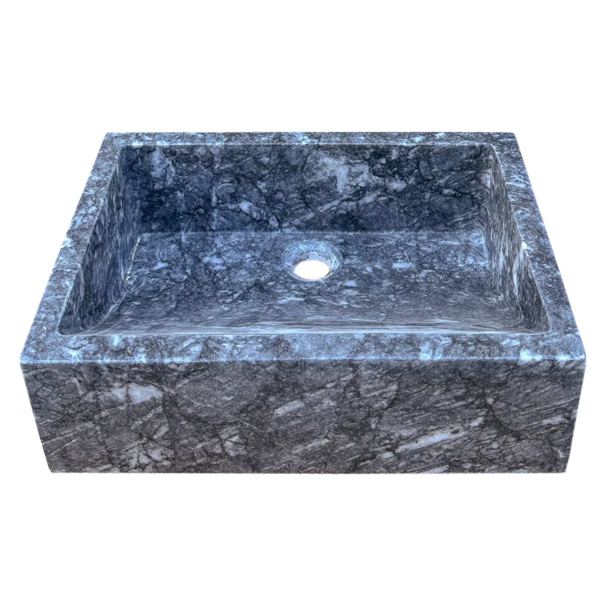 Bursa Gray Marble Rectangular Stone Sink Polished (W)12" (L)18" (H)6" by GobekDesign