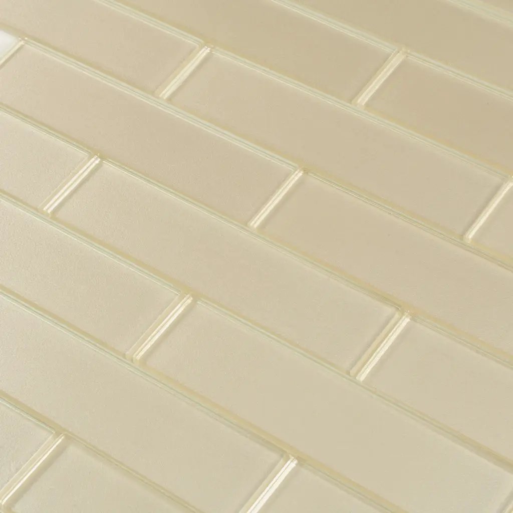 Chiffon White 12x12 Glossy Brick Glass Mosaic Tile (5 pack, 4.83 sq ft/case) by Apollo Tile
