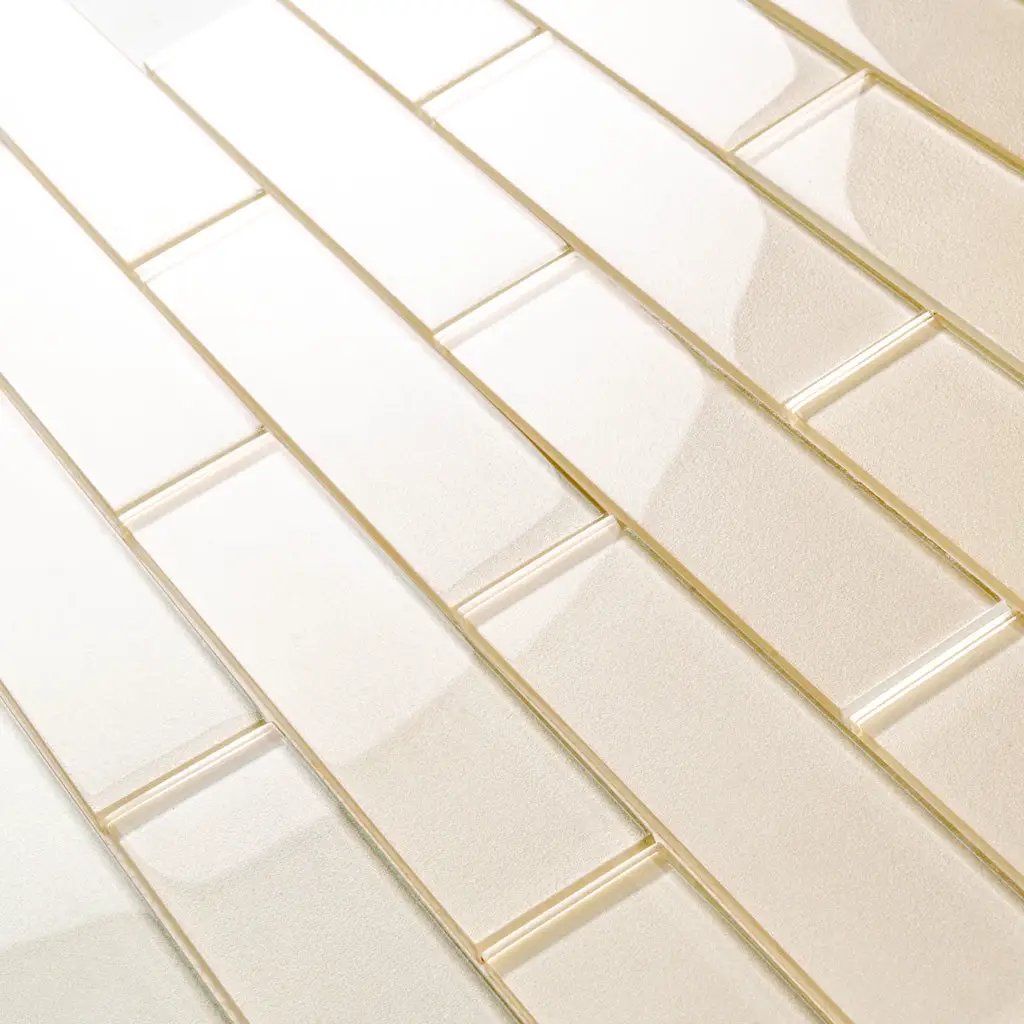 Lace White 12x12 Glossy Brick Glass Mosaic Tile (5 pack, 4.83 sq ft/case) by Apollo Tile