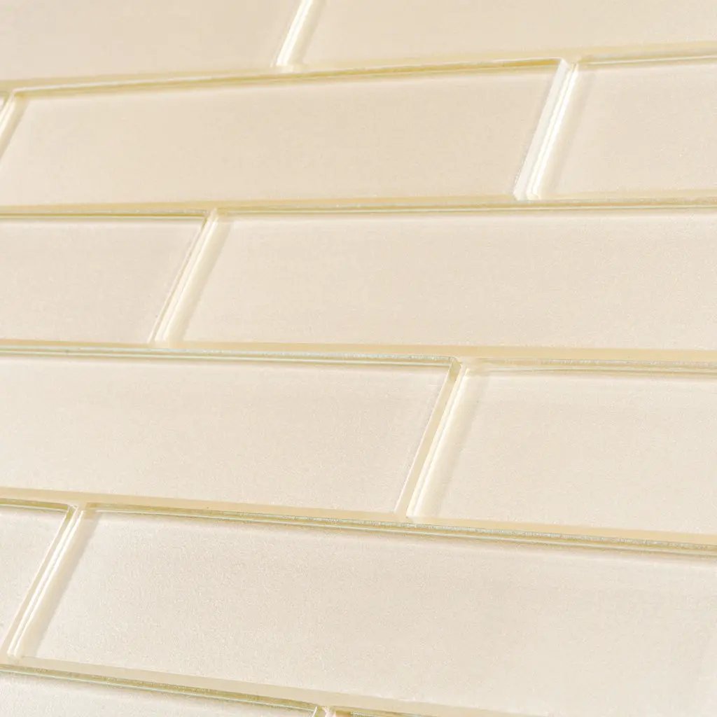 Lace White 12x12 Glossy Brick Glass Mosaic Tile (5 pack, 4.83 sq ft/case) by Apollo Tile
