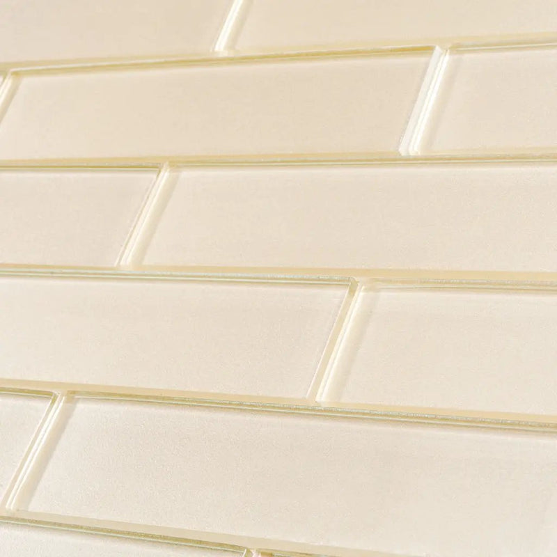 Lace White 12x12 Glossy Brick Glass Mosaic Tile (5 pack, 4.83 sq ft/case) by Apollo Tile