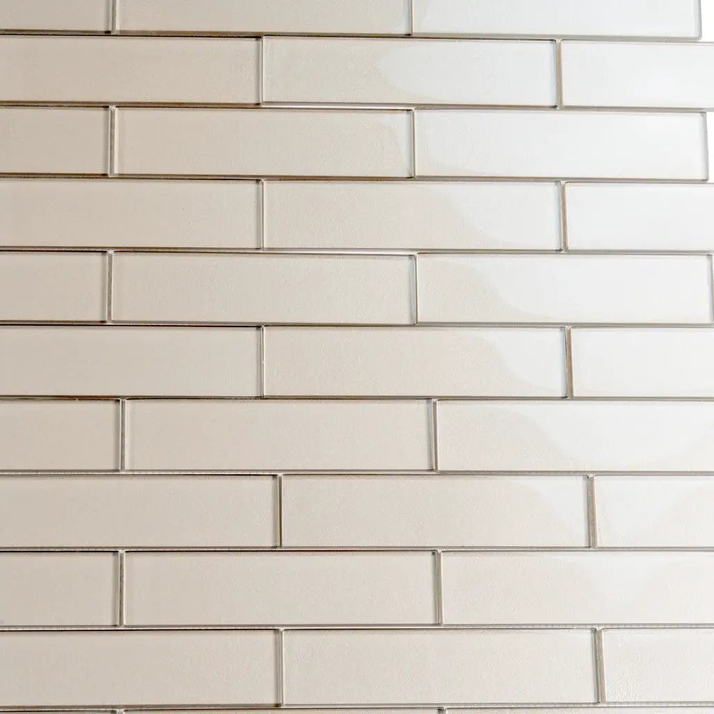 Fossil Gray 12x12 Glossy Brick Glass Mosaic Tile (5 pack, 4.83 sq ft/case) by Apollo Tile