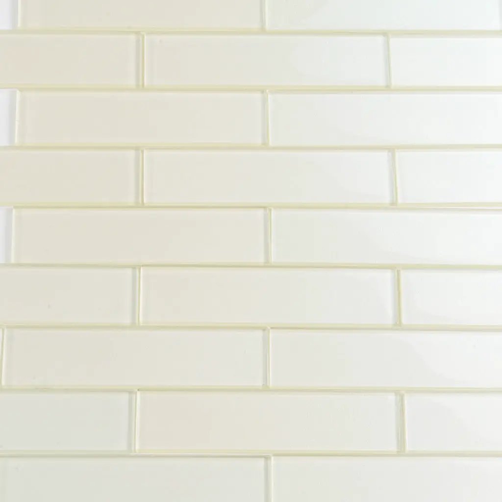 Powder White 12x12 Glossy Brick Glass Mosaic Tile (5 pack, 4.83 sq ft/case) by Apollo Tile