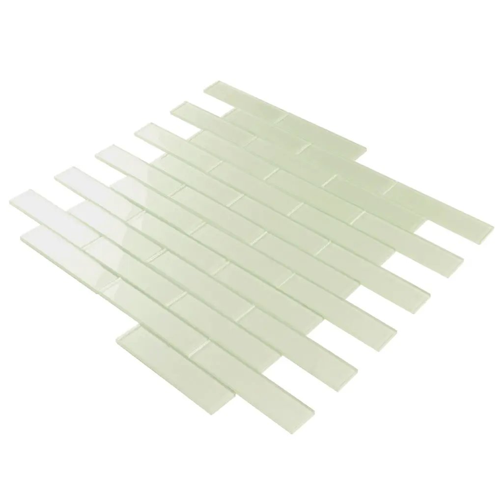 Light Sea Green 12x12 Glossy Brick Glass Mosaic Tile (5 pack, 4.83 sq ft/case) by Apollo Tile