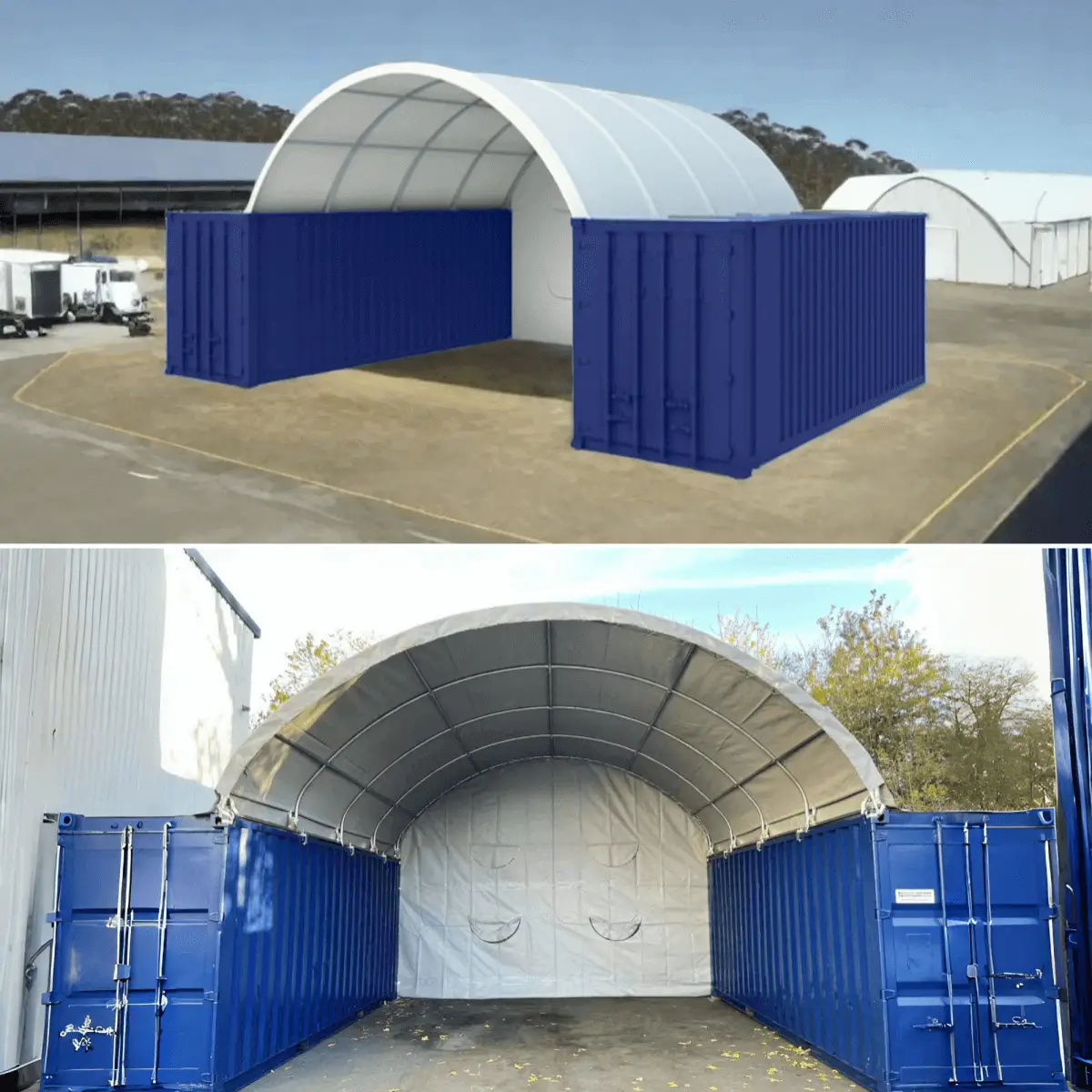 20x20 ft Container Shelter with Closed Back Panel by Chery Industrial