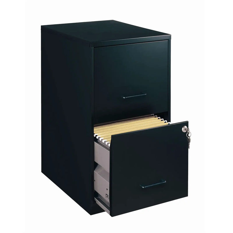 Black Metal 2-Drawer Vertical Filing File Cabinet - Made in USA by HomePacific