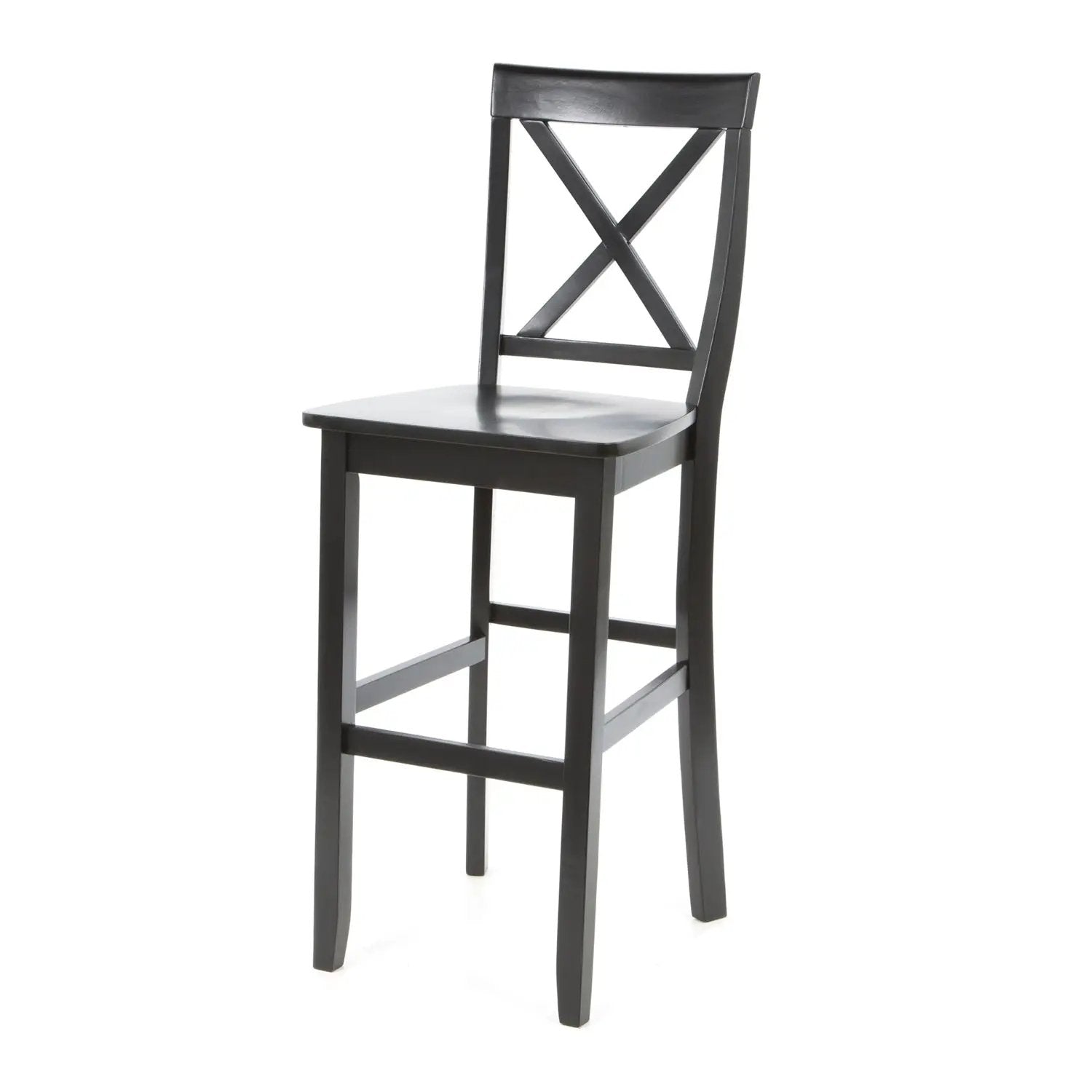 Set of 2 - X-Back Solid Wood 30-inch Barstools in Black Finish by HomePacific